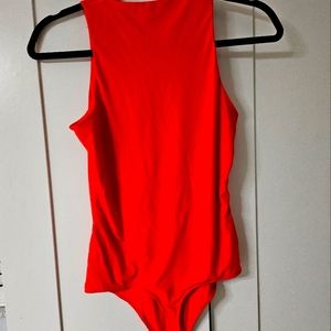 Abercrombie & Fitch Red Seamless High Neck Bodysuit Size Small